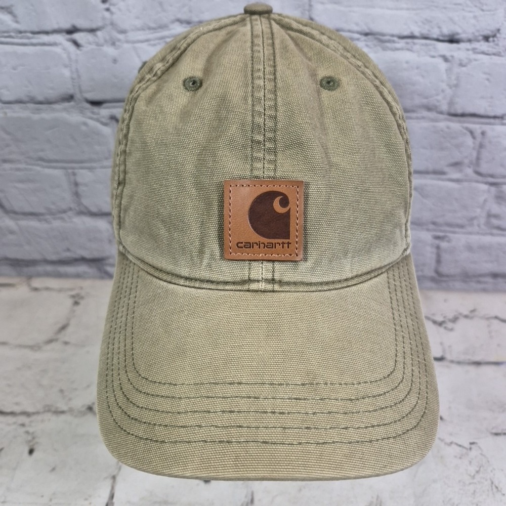 Carhartt Hat Cap Mens One Size Light Green Canvas‎ Work Wear Adjustable Outdoors